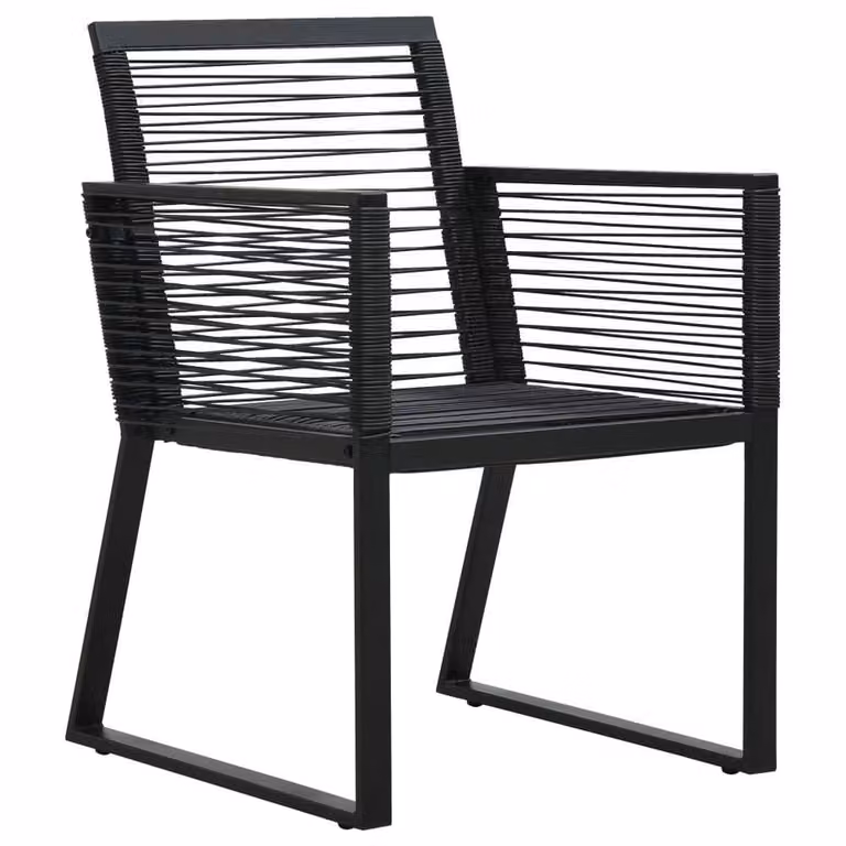 Berkfield Home 3 Piece Outdoor Dining Set in Black PVC Rattan and Metal with Glass Top