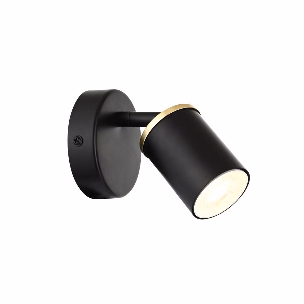 First Choice Lighting Larbert Black and Gold Adjustable LED Spotlight Fitting for Wall or Ceiling – 2