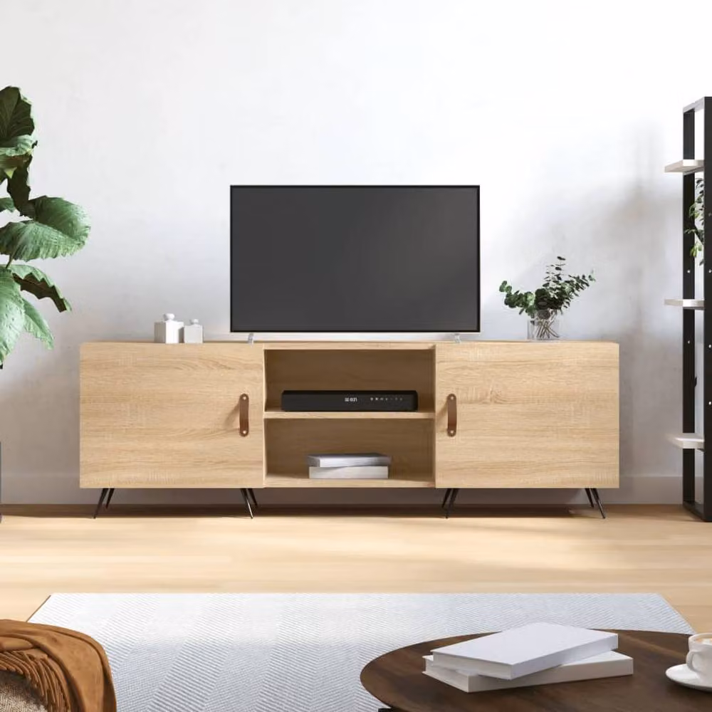 Berkfield Home Sonoma Oak TV Cabinet in Beige, W/D/H: 150 x 30 x 50 cm – 2
