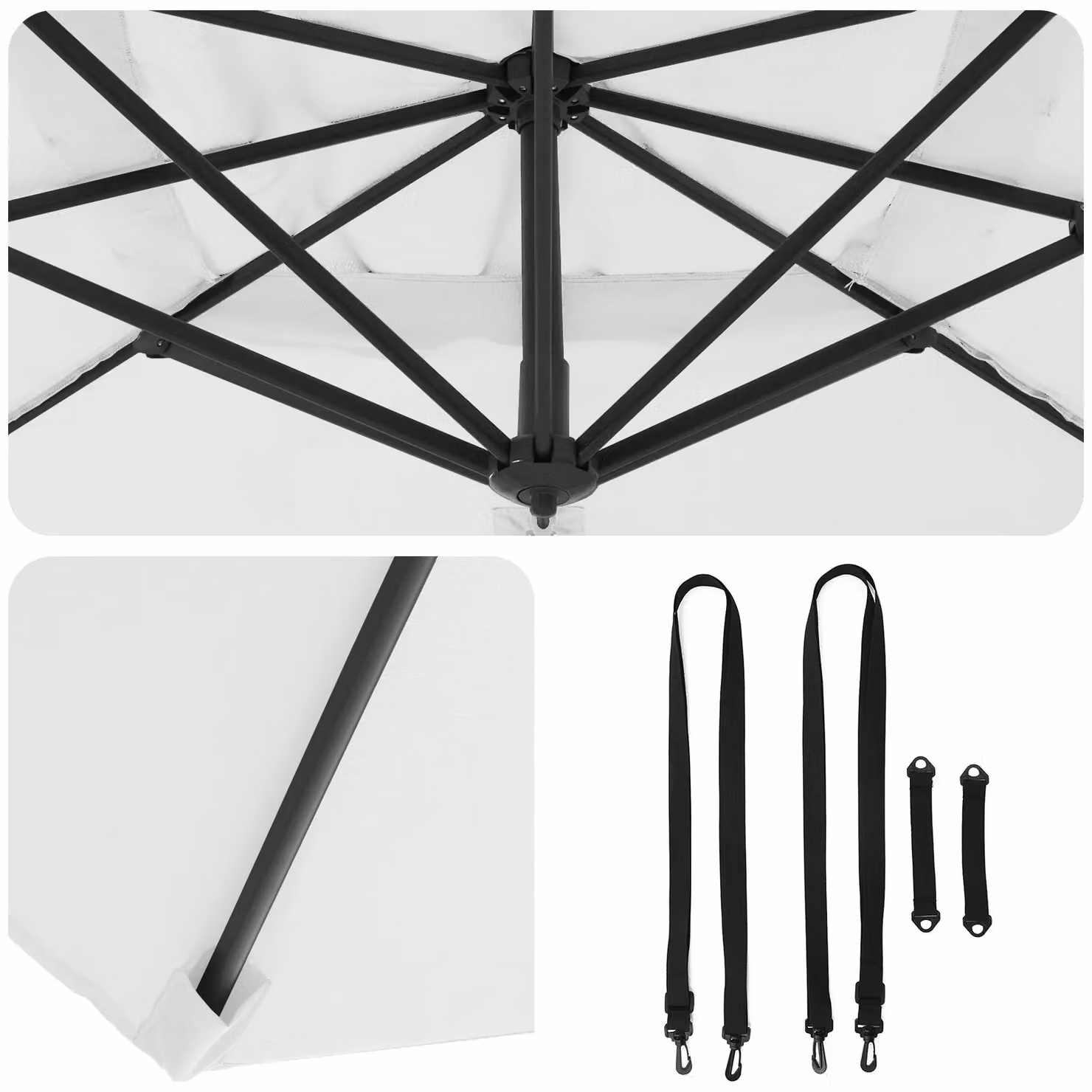 Berkfield Home Roma Cantilever Parasol in Sand with Aluminium Frame, W/D/H: 286 x 285 x 265 cm – 4