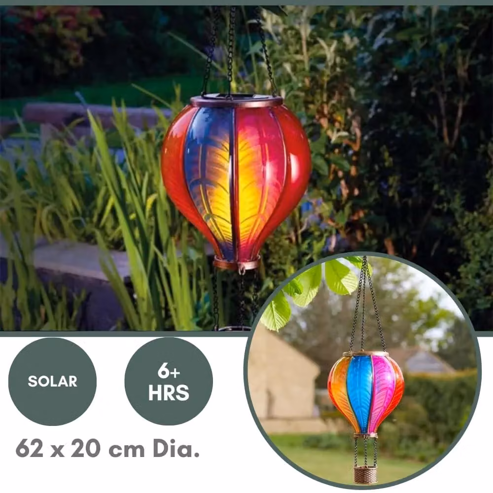 Marco Paul Multicolour Solar Hanging Hot Air Balloon Garden Light, Height: 62 cm – 4