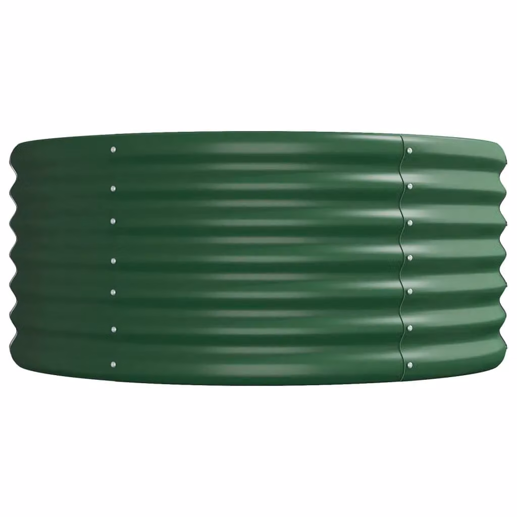 Berkfield Home Garden Raised Bed in Green Powder-coated Steel, W: 440 cm, D: 80 cm, H: 36 cm – 3