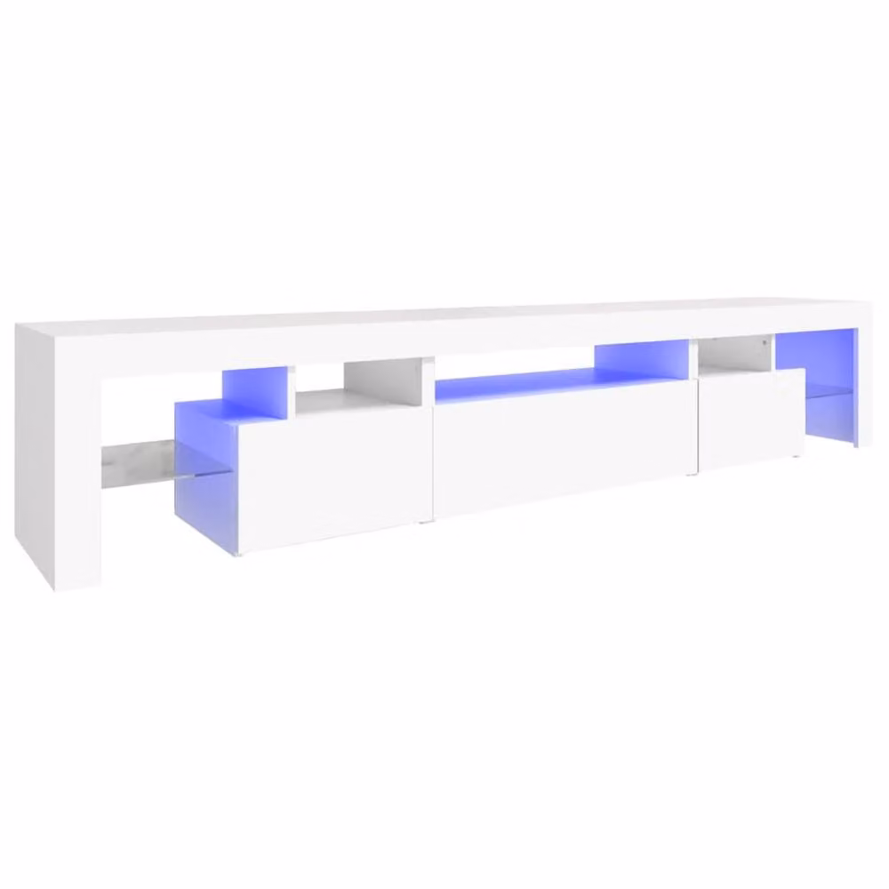 Berkfield Home Modern White TV Cabinet with LED Lights W: 215 cm, D: 40 cm, H: 36.5 cm – 2