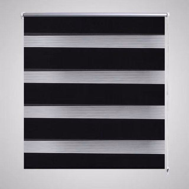 Berkfield Home Zebra Blind in Black and White, W: 120 cm, H: 230 cm – 1