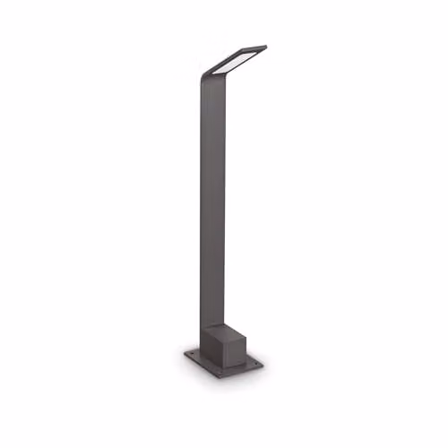 Netlighting Agos LED Outdoor Short Bollard in Black, IP54, 3000K Warm White