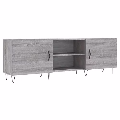 vidaXL Modern Grey TV Cabinet in Engineered Wood, W: 150 cm, D: 30 cm, H: 50 cm