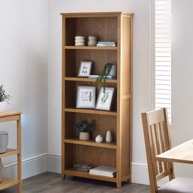 Julian Bowen Mallory Oak Bookcase in Brown
