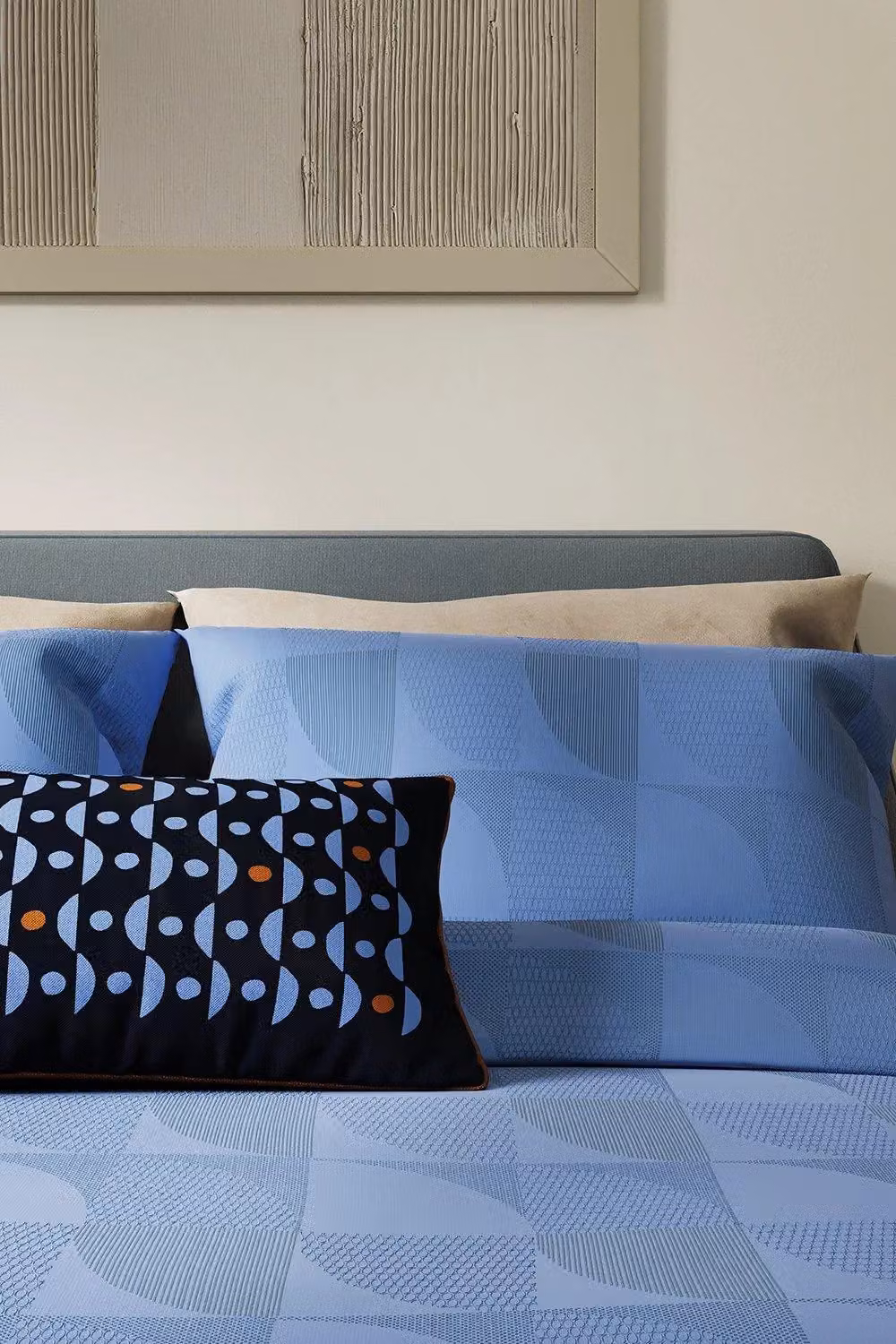 Helena Springfield Axel Reversible Jacquard Duvet Cover and Pillowcase Set in Blue, W/D/H: 140 x 200 cm – 2