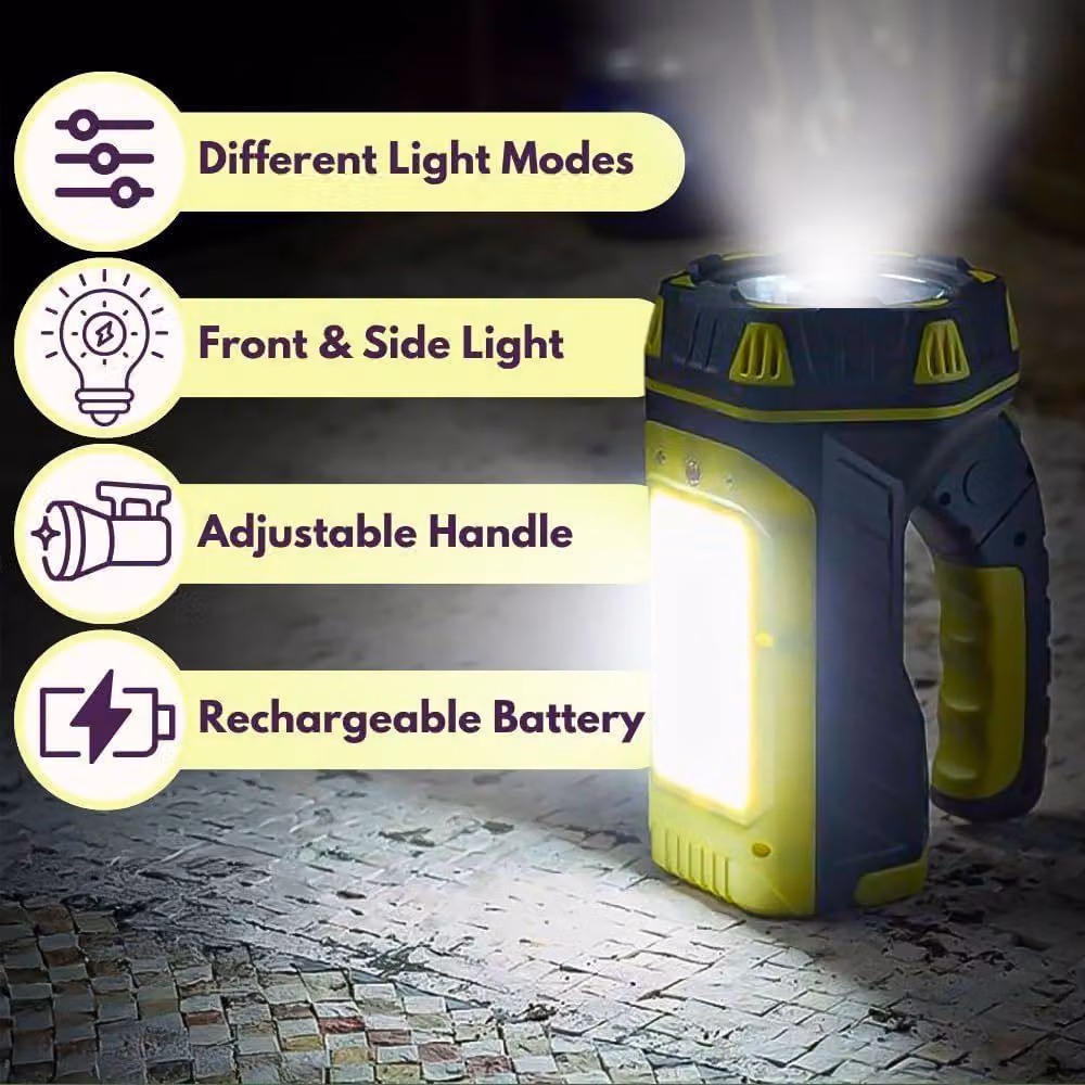 Marco Paul Rechargeable LED Multi Work Light Torch and Emergency Lantern in Black – 6