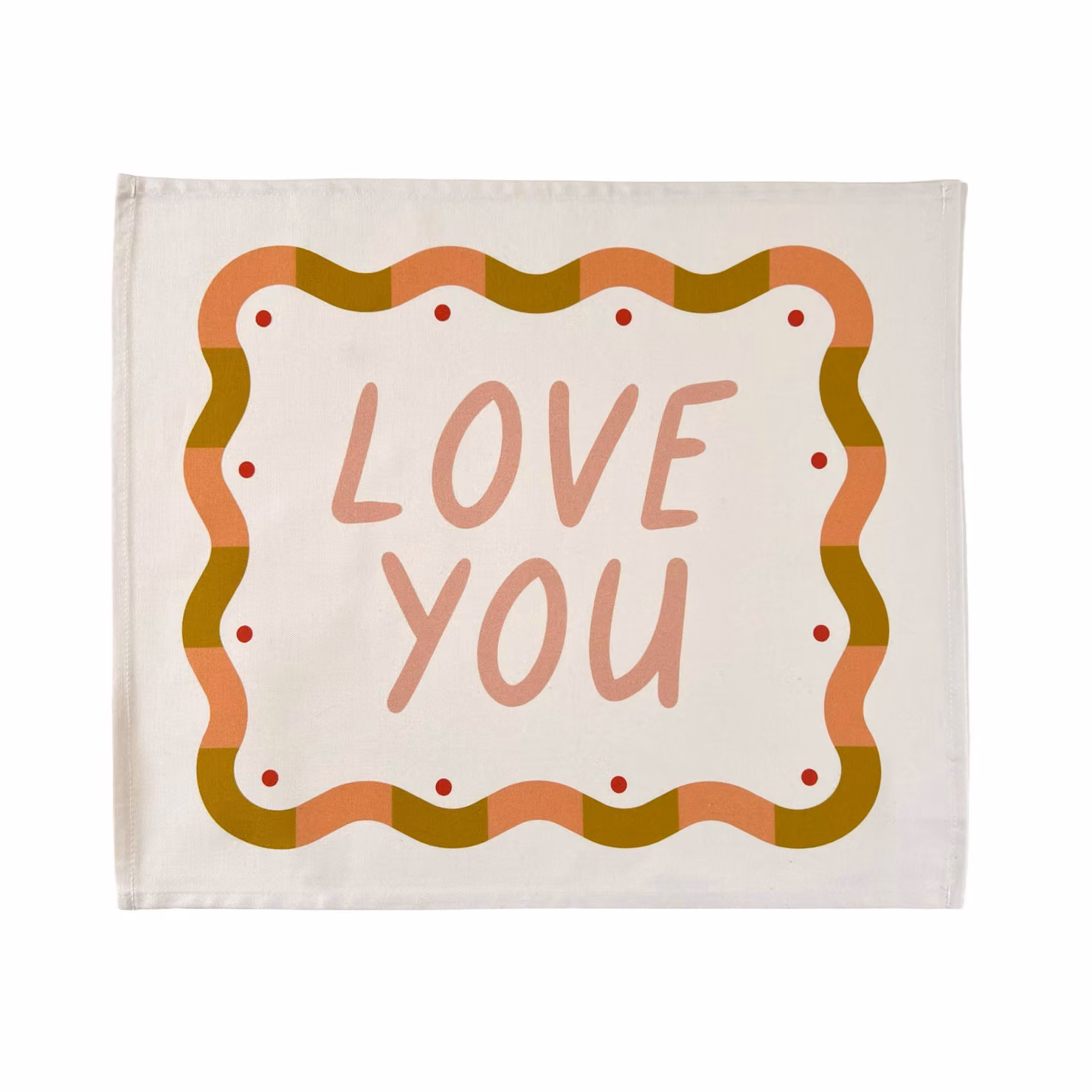 Kid of the Village Love You Pink Textile Hanging Banner W/H: 50 x 40 cm – 2