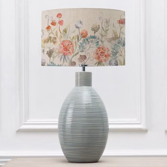 Voyage Maison Epona Ceramic Table Lamp with Patrice Plain Eva Lampshade in Blue