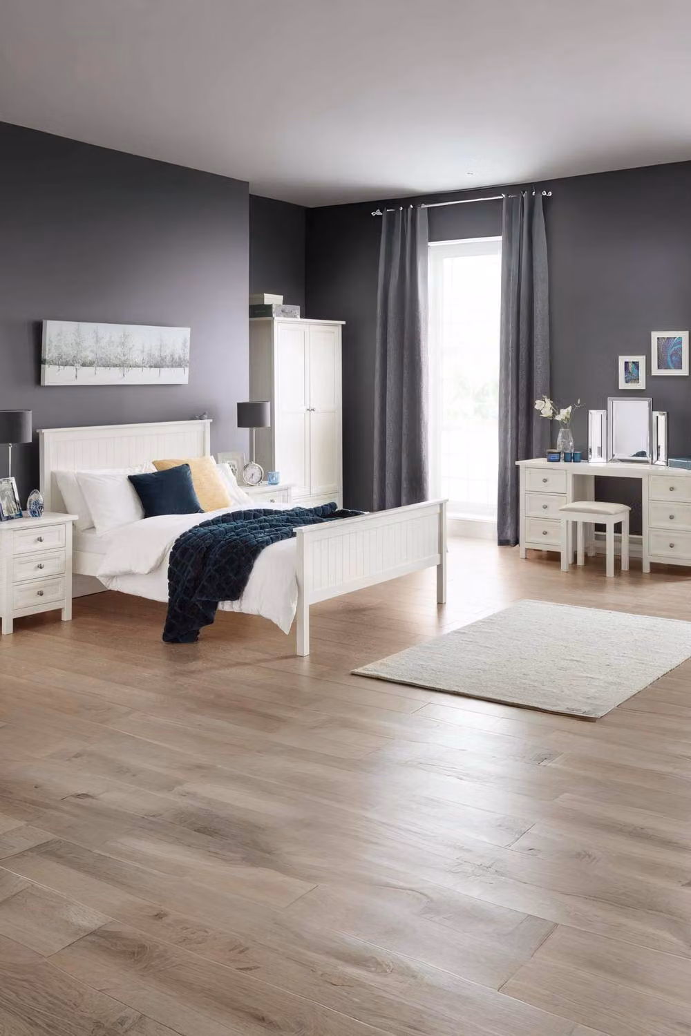 Julian Bowen Maine Double Bed Frame in White Solid Pine and MDF, W/D/H: 140 x 200 x 135 cm – 6