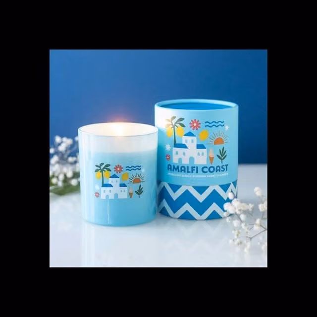 KDMD Amalfi Coast Sparkling Lemon Blossom Scented Candle in Blue – 1
