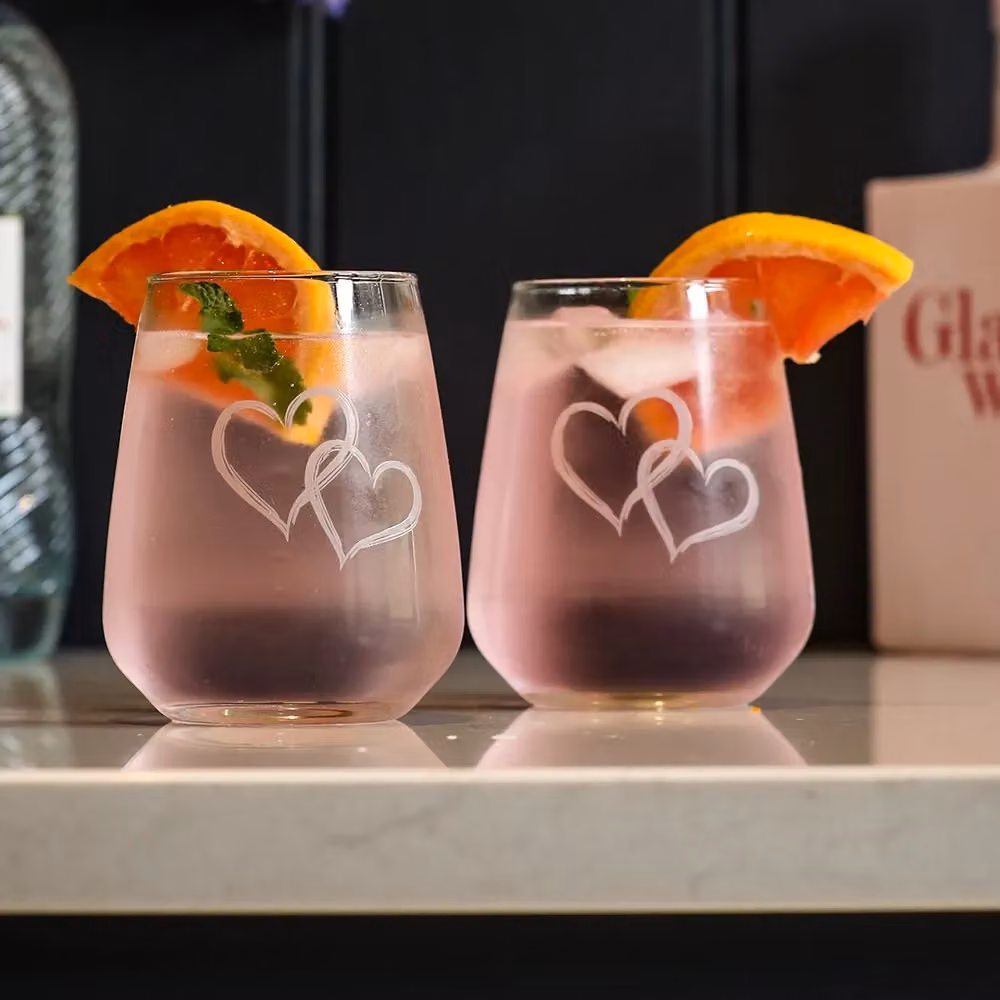 Selbrae House Set of 2 Transparent Stemless Glass Tumblers – 3