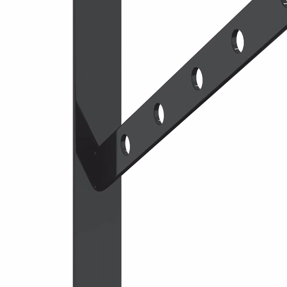Berkfield Home Black Stainless Steel Wall Mounted Shelf Brackets, 4 Pack, W/D/H: 40 x 2.5 x 25 cm – 3