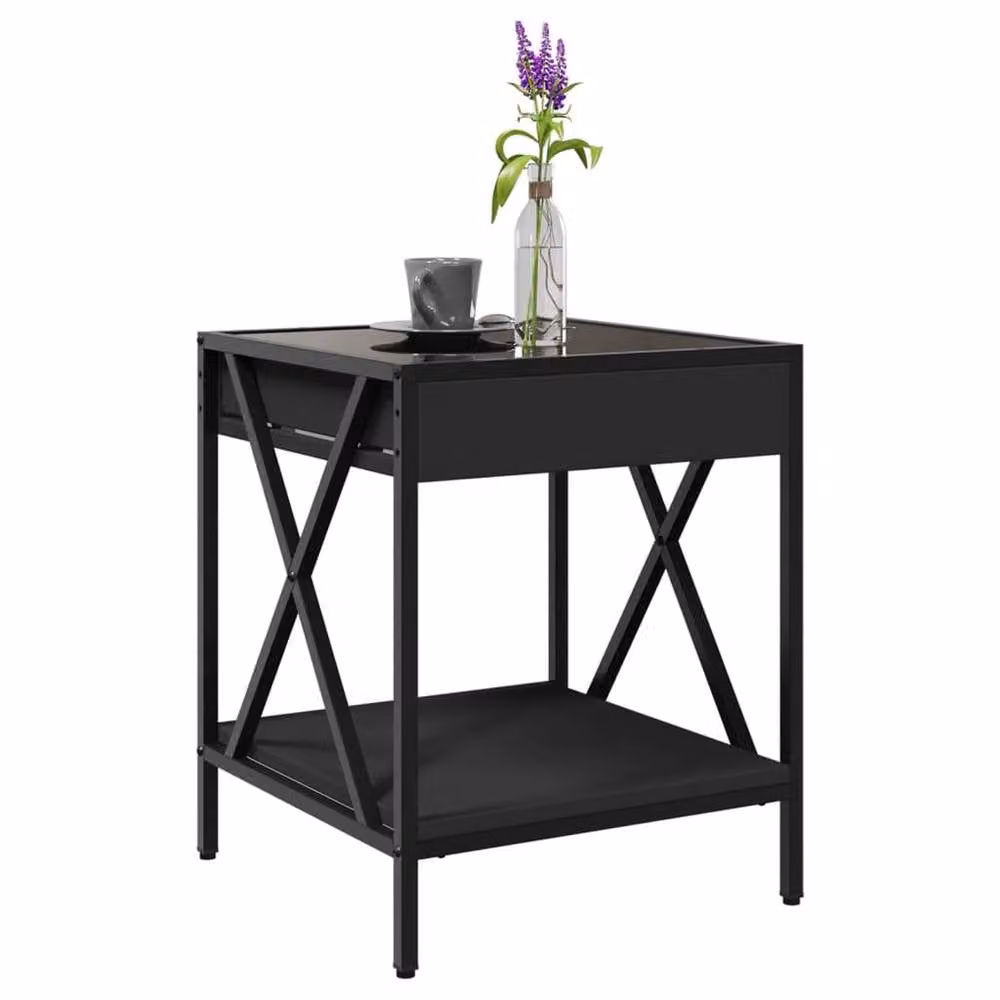 Berkfield Home Infinity LED Coffee Table in Black, W/D/H: 40 x 40 x 49 cm – 2