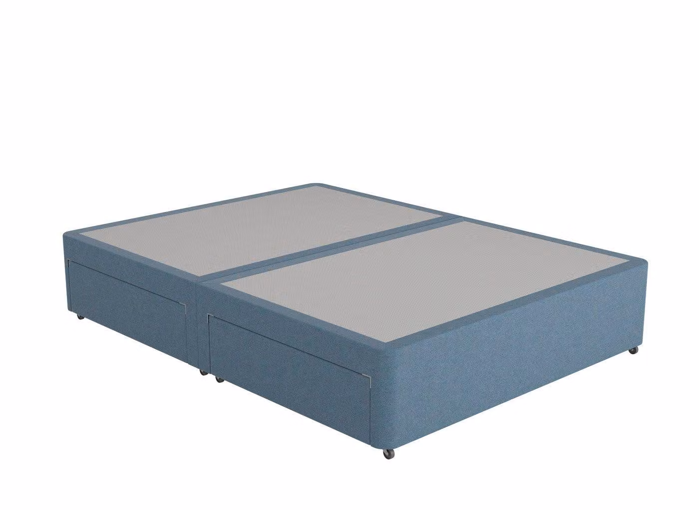 Dreams Workshop Blue Fabric Upholstered Divan Bed Base with Drawers
