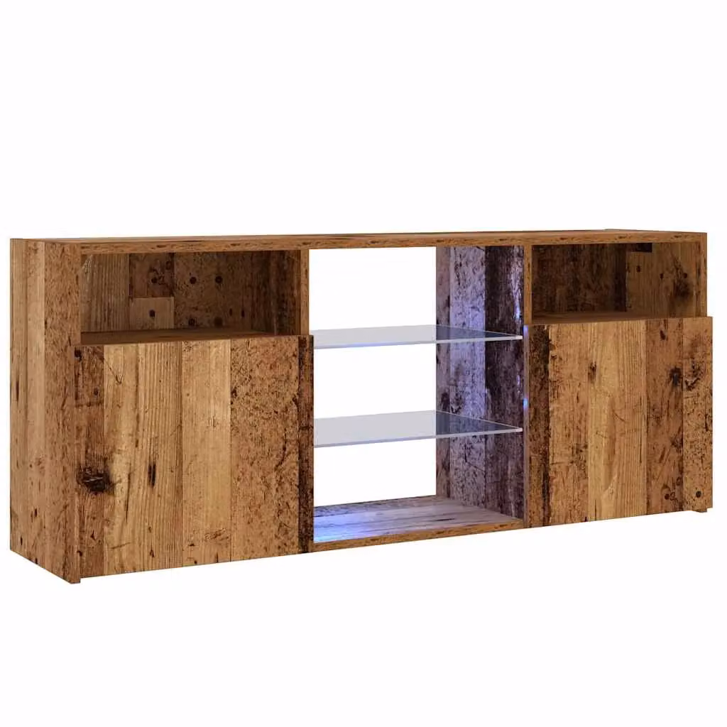Berkfield Home Modern TV Cabinet with Integrated LED Lights in Brown, W/D/H: 120 x 30 x 50 cm – 5