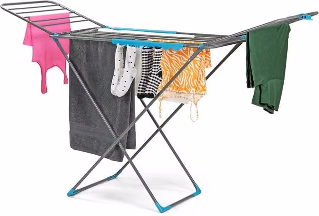 FORGEVIO Heavy Duty Foldable Clothes Airer with Wing Arms, Multicolour – 1