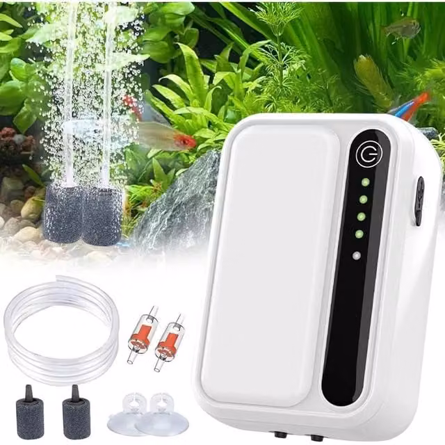 EONLION Quiet Aquarium Air Pump for Fish Tanks, White – 1