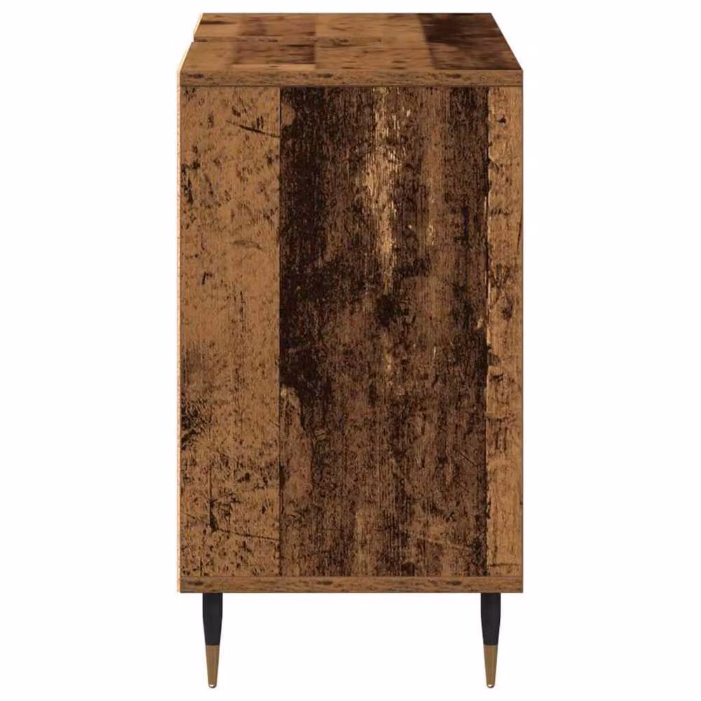 Berkfield Home Rustic Solid Wood Bathroom Vanity with Storage in Brown – 4