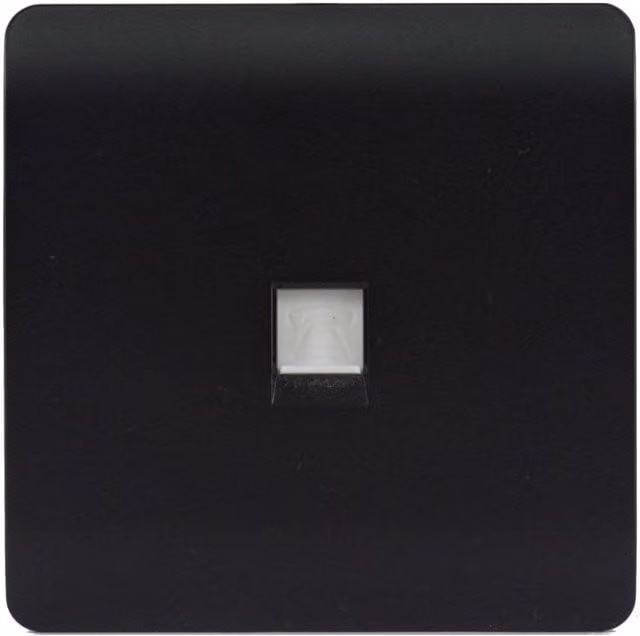 Trendi Switch 1 Gang Cat 3 Telephone Secondary Flush Socket in Matt Black – 1