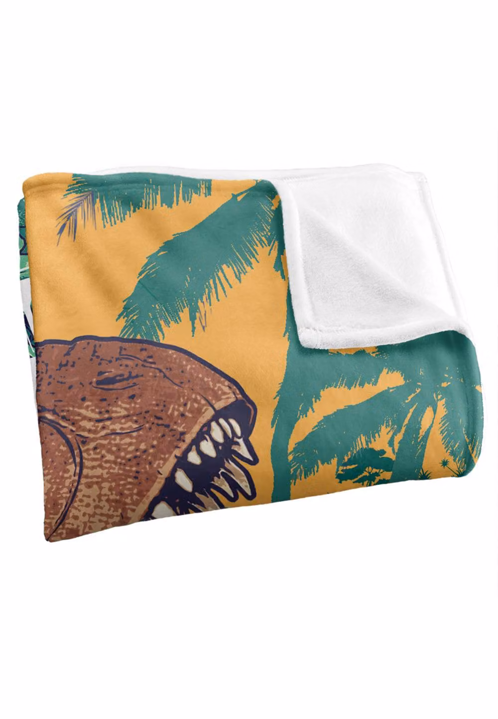 Universal Jurassic Park Jungle Silky Touch Super Soft Fluffy Throw Blanket in White and Multicolour, W: 152 cm, D: 127 cm – 3