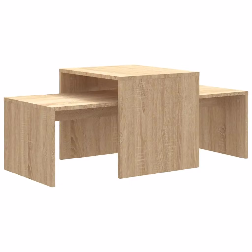 Berkfield Home Sonoma Oak Coffee Table Set in Brown, W/D/H: 100 x 48 x 40 cm – 2