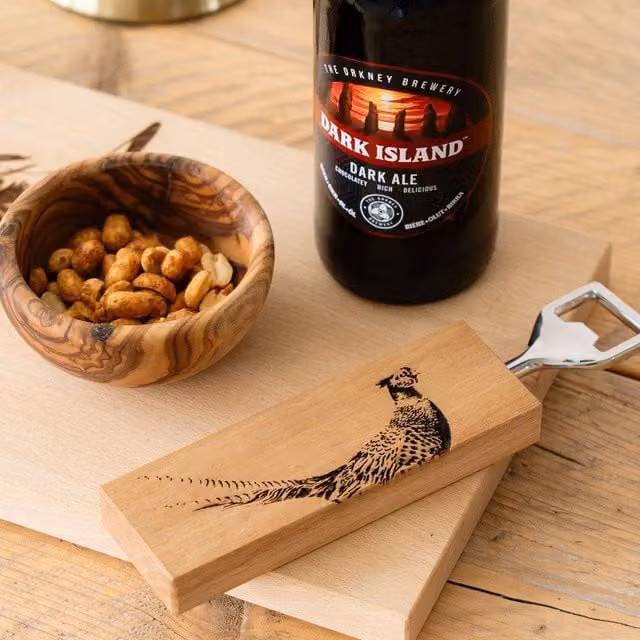 Selbrae House Pheasant Beech Wood Bottle Opener in Natural Brown – 1