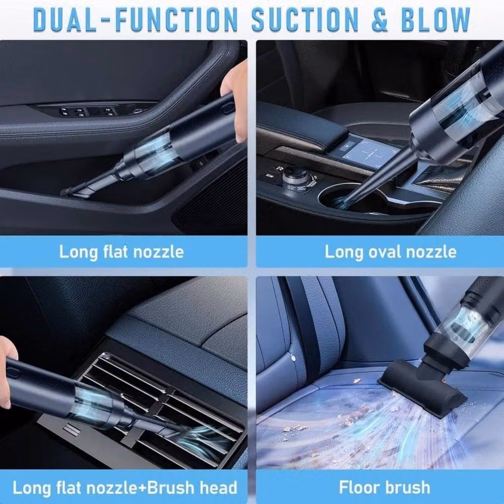 PAWNORA Slim V8 Rechargeable Handheld Car Vacuum Cleaner with Blow Function in Black – 3