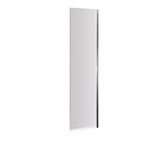 nuie NSSF1 Pacific Modern Square 6mm Glass Bath Screen in Clear with Polished Chrome, W: 140 cm, D: 35 cm