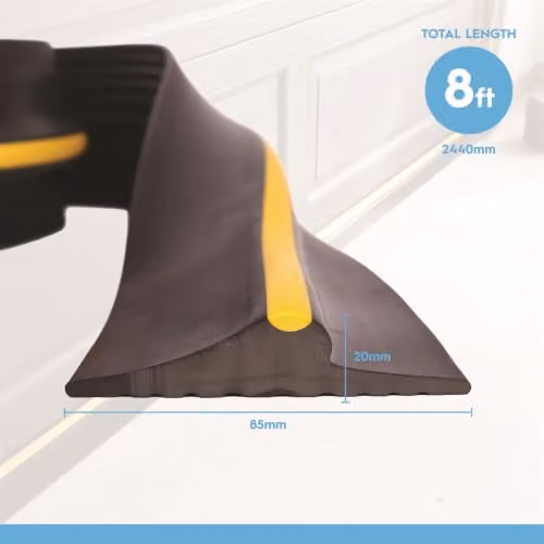 Harbour Housewares Self-Adhesive EPDM Rubber Universal Garage Door Bottom Seal Strip in Black, Length: 244 cm – 5