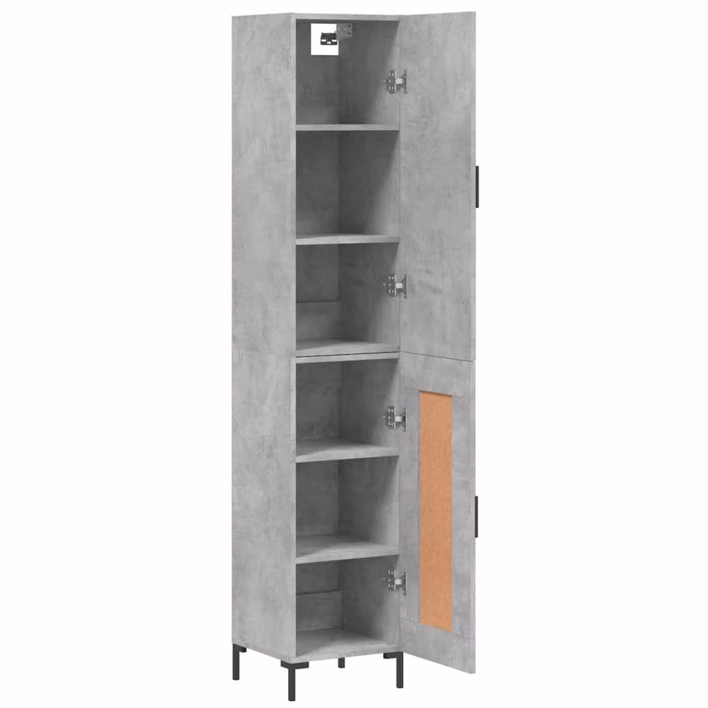 Berkfield Home Industrial Highboard in Concrete Grey, W/D/H: 34.5 x 34 x 180 cm – 3
