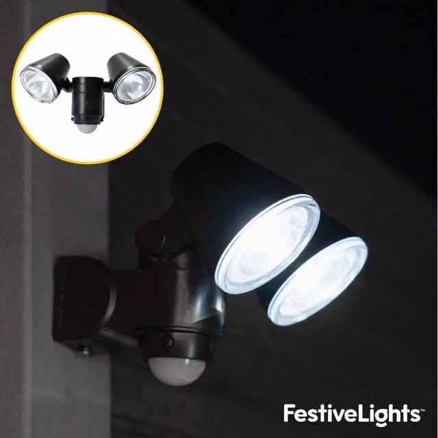 SPETLEK Adjustable Motion Sensor Wall Flood Light Pack of 3, Black – 1