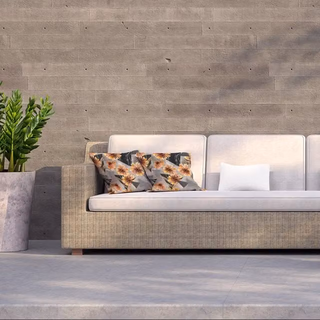 Andrew Lee Geometric Floral Outdoor Square Cushion, Orange, W/D/H: 60 x 60 x 60 cm