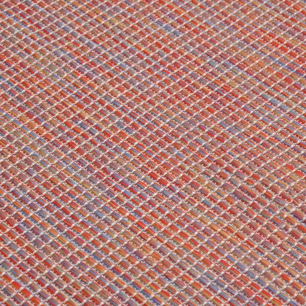 Berkfield Home Red Outdoor Flatweave Round Rug, Diameter: 120 cm – 2
