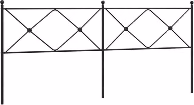 Berkfield Home Classic Metal Headboard in Black, 193cm – 1