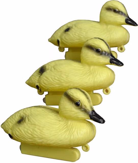 Set of 3 Yellow Plastic Floating Duckling Pond Decorations