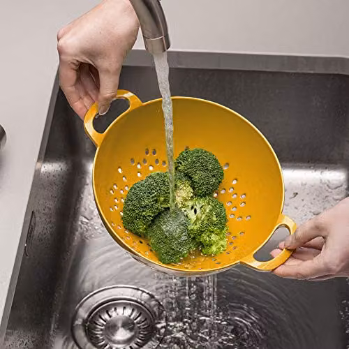 Zeal Melamine Colander with Handles and Feet, Yellow, Diameter: 20 cm – 2