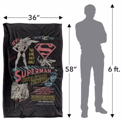 Warner Bros. Superman Superhero Silky Touch Super Soft Fleece Throw Blanket, Multicolour, W: 91 cm, D: 147 cm – 4