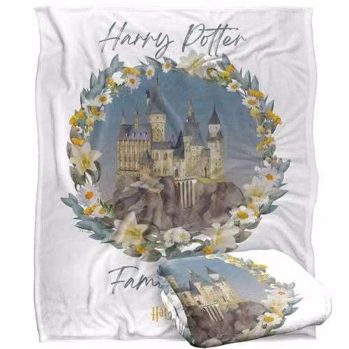 LOGOVISION Harry Potter Hogwarts Family Trip Watercolour Super Soft Fleece Throw Blanket, Multicolour, W: 127 cm x L: 152.4 cm