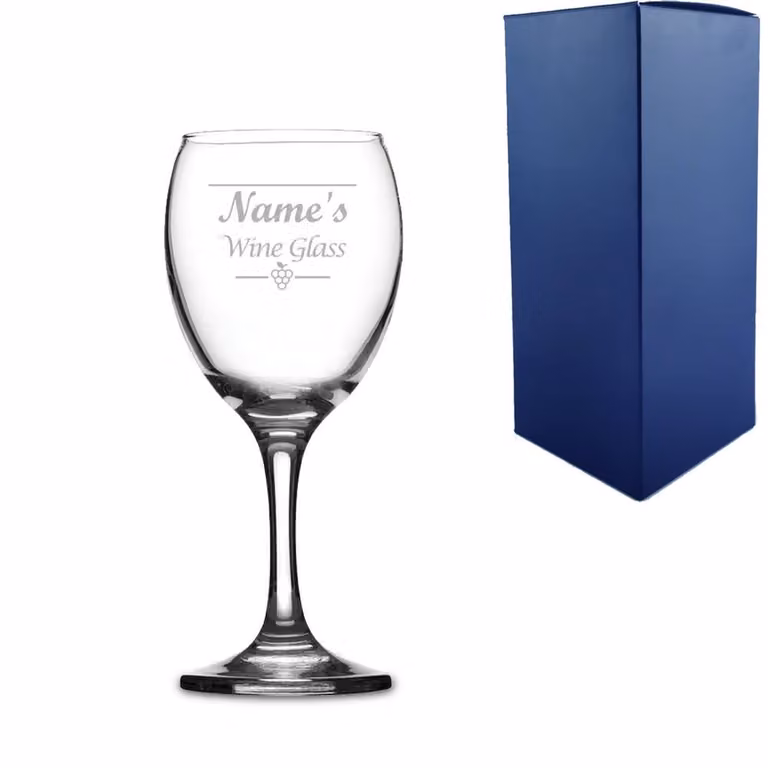 Uniqueful Personalised Engraved Imperial Wine Glass, Clear, 1000 ml