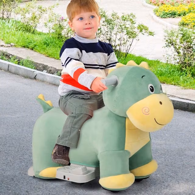 Costway Electric Animal Ride On Toy in Green