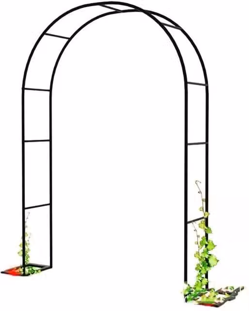 Spetlek Black Metal Outdoor Garden Arch Climbing Frame, W: 100 cm, D: 15 cm, H: 240 cm