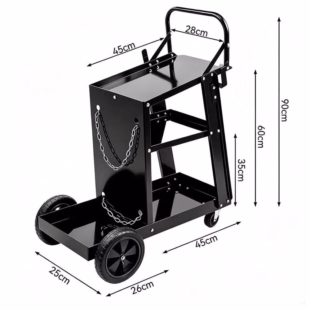 FORGEVIO 3-Tier Rollable Welding Trolley in Black – 2
