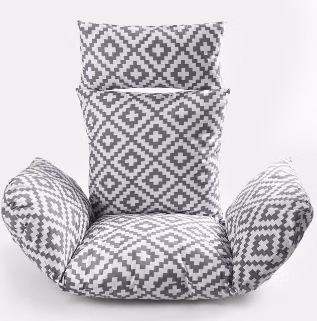 OHS Geo Outdoor Hanging Egg Chair Cushion in Grey