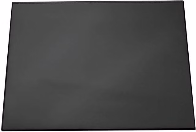 Durable Non-Slip Black Desk Mat Protector with Transparent Plastic Overlay