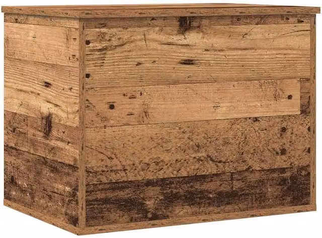 Berkfield Home Storage Box with Lid in Old Wood Brown, W/D/H: 60 x 42 x 46 cm