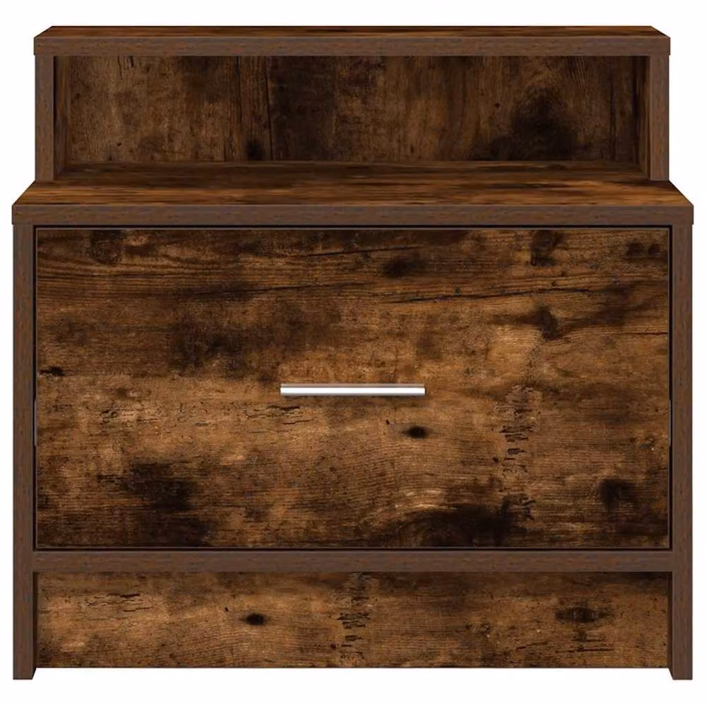 Berkfield Home Set of 2 Smoked Oak Bedside Cabinets with Drawer, Brown, W/D/H: 51 x 31 x 47 cm – 4