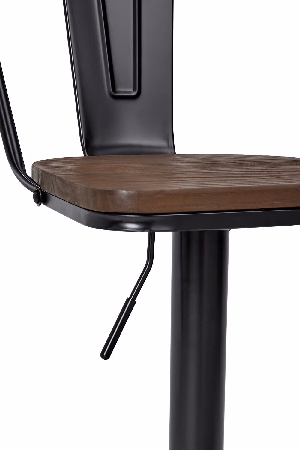 Living and Home Set of 2 Black Adjustable Swivel Bar Stools with Footrests – 5